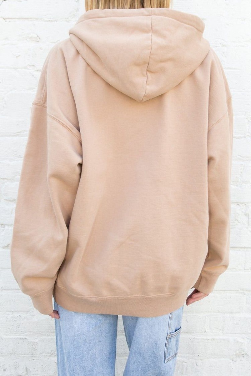 Sweat a Capuche Brandy Melville Christy Marron | EUH-41862303